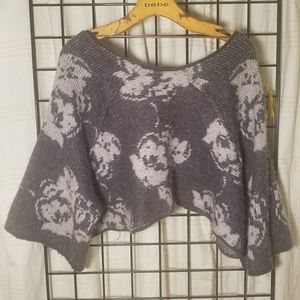 Grey Wool Cropped Sweater